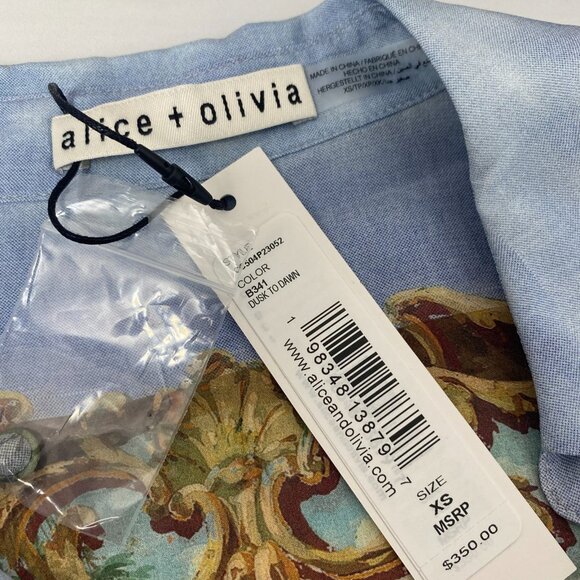 Alice + Olivia Eloise Dusk To Dawn Silk Blouse NWT $350 - Picture 11 of 14